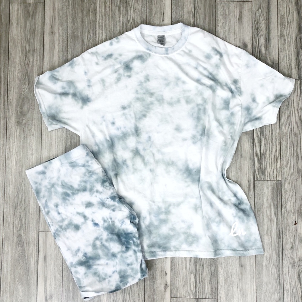 NEW Tie dyed Spring Set Shirt shorts Spring S-3X - Picture 6 of 11